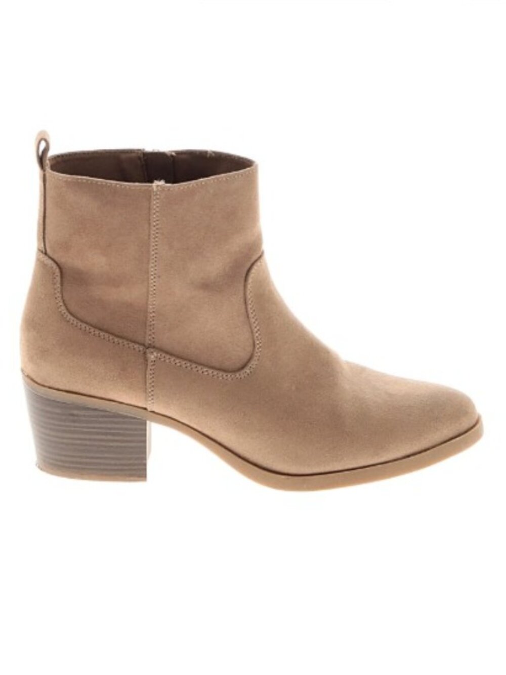 Ladies Tan Ankle Boots w/ Side Zippers Size 10